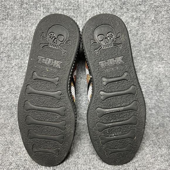 T.U.K Shoes Womens Size 7 White Black Creeper Slip-On Platform Pizza Print EU38 - Picture 7 of 9